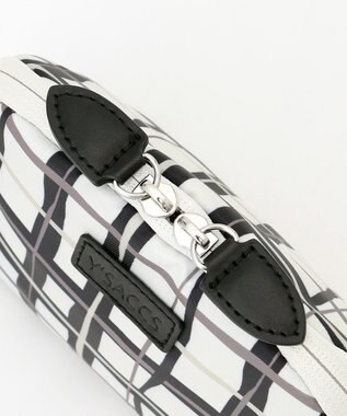 Y'SACCS 総柄プリントハーフムーンポーチ ブラック