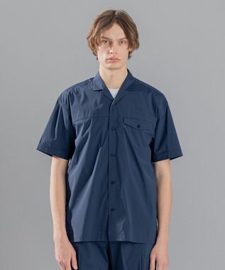 JOSEPH HOMME エアリータフタストレッチ　半袖シャツ ネイビー系