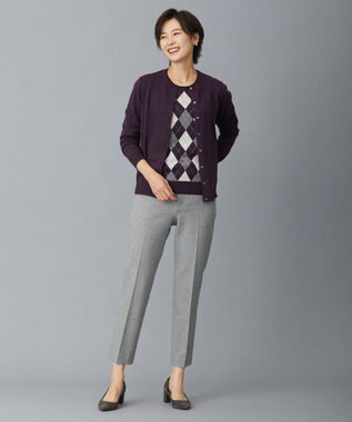 J.PRESS LADIES 【洗える】アーガイルツイン ニット パープル系