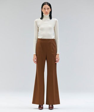 BEIGE， 【洗える】DELANO / ハイストレッチフレアパンツ Caramel