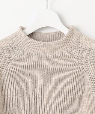 自由区 【洗える】コットンウールミドルゲージプルオーバー ニット ベージュ