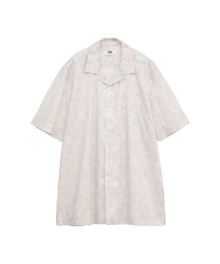 DAKS リバティプリント オープンカラーシャツ フェザーグレー