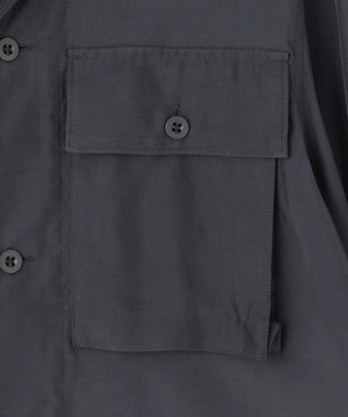 NAVE 【ReNAVE・セットアップ可/洗える/UVケア/接触冷感】フィブリルシャンブレー オープンカラーシャツ ブラック系