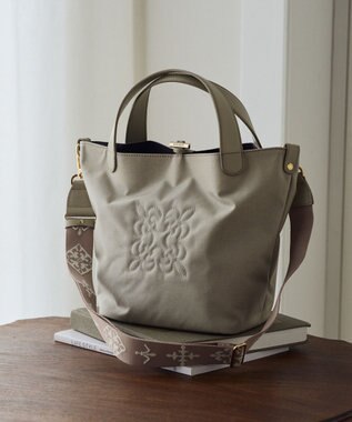 russet コーデュラナイロン2WAYタウントートバッグ(CE-1673-WEB) L.Greige