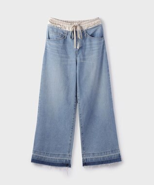 GRACE CONTINENTAL コンビデニムイージーパンツ サックス