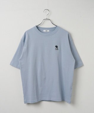 WEGO 【ユニセックス着用ITEM/綿100%/SMLサイズ展開】リラックスフィットワンポイントT（S） サックス