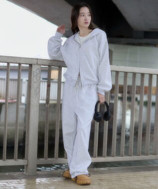 WEGO 【ユニセックス着用ITEM/MLサイズ展開/ウエストゴム】ボンディングスウェットパンツ アッシュグレー