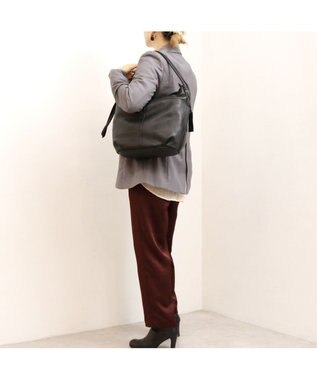 UNBILLION アトランタ ATLANTA / 牛革ロープハンドル2wayショルダーL ブラック