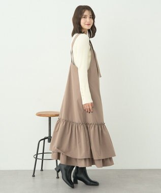 earth music&ecology ティアードフリルジャンスカ Mocha