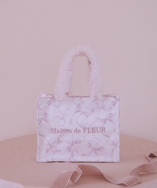 Maison de FLEUR ピンクマニアフリルスクエアトートSバッグ