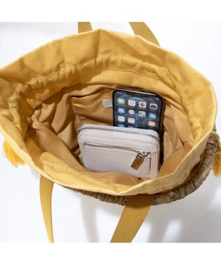 UNBILLION kakatoo ビジュー付きカゴバッグ イエロー