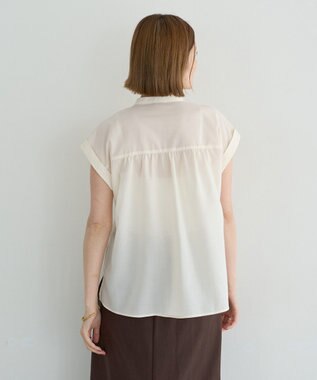 YECCA VECCA スモッキングピンタックシャツ Off White