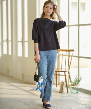 組曲 【WEB限定】セーターマシーン リラクシーニットTシャツ ネイビー系