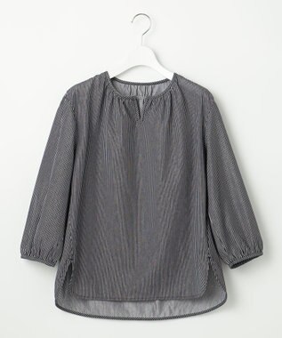 J.PRESS LADIES 【WEB限定カラーあり・洗える・イージーケア】 アーネストストライプ スリットネック カットソー ネイビー系2