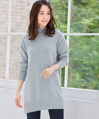  【洗える】体型カバーも叶うMIX糸ニットチュニック