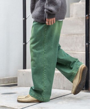 WEGO スケーターズ　タックワイドデニムパンツ グリーンその他