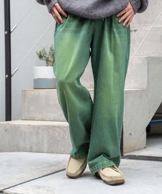 WEGO スケーターズ　タックワイドデニムパンツ グリーンその他