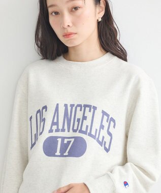 earth music&ecology チャンピオン　ｅｍａｅプリント裏毛プルオーバー Oatmeal