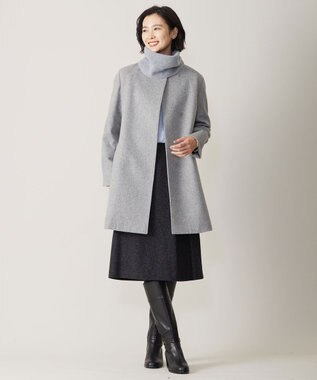 J.PRESS LADIES 【洗える】WOOL BLEND AIR ケーブル ニット サックスブルー系