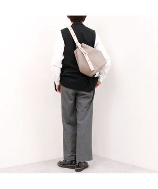 UNBILLION カシュカシュ cachecache / シボフェイクレザーソフトホーボーバッグ グレーミックス