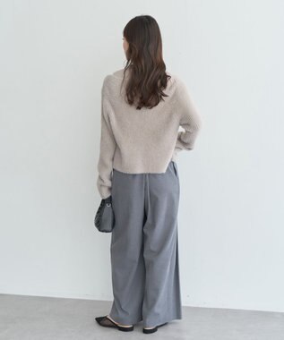 earth music&ecology SET2点チャーム付きシャギーニット＋インナー Light Beige