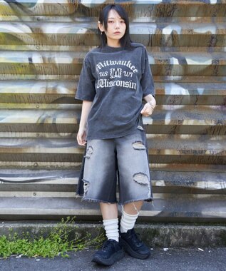 WEGO 【ユニセックス着用ITEM/MLサイズ展開】ブリーチヴィンテージグラフィックT（SS） スミクロ