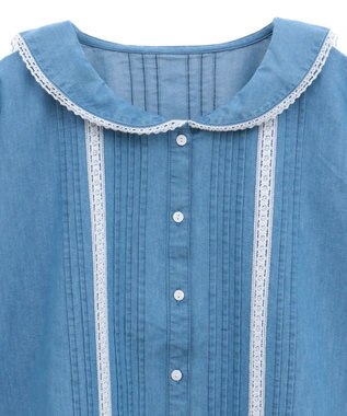 earth music&ecology セーラーカラーブラウス Medium Indigo