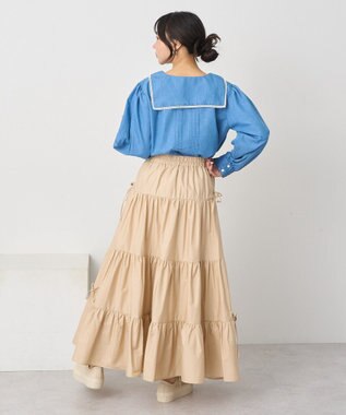 earth music&ecology セーラーカラーブラウス Medium Indigo