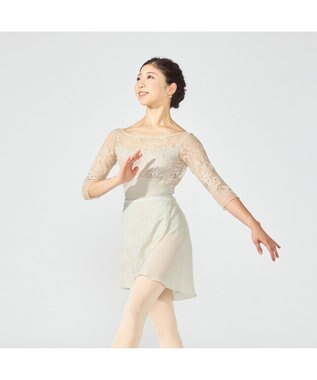 Chacott 【Nela ライン】6分袖レオタード エバーグリーン