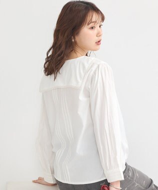 earth music&ecology セーラーカラーブラウス White