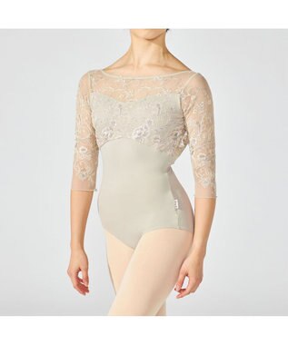 Chacott 【Nela ライン】6分袖レオタード エバーグリーン