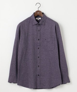 JOSEPH ABBOUD 【キングサイズ・洗える】ドットジャガード ジャージー シャツ パープル系7