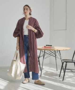 WEGO 【ANGIE VINTAGE】ボリュームスリーブ バンドカラー シャツワンピース 柄6
