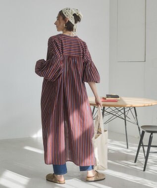 WEGO 【ANGIE VINTAGE】ボリュームスリーブ バンドカラー シャツワンピース 柄6