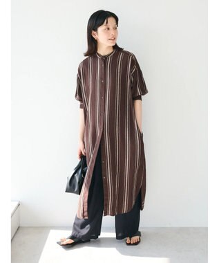 CRAFT STANDARD BOUTIQUE リネンレーヨンストライプワンピース