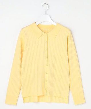 ANY SIS ポロカラーリブ ニット イエロー