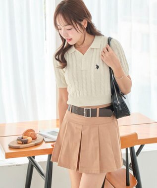 WEGO 別注USPOLO　ケーブルニットポロ ホワイトアイボリー