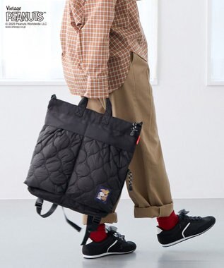 ROOTOTE 8457【スヌーピー】IP.セオルー.パフ.ピーナッツ-0R 01：ブラック