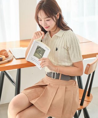 WEGO 別注USPOLO　ケーブルニットポロ ホワイトアイボリー