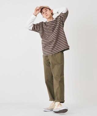 J.PRESS YORK STREET 【UNISEX】天竺ボーダーTシャツ ベージュ系1