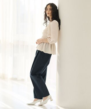 #Newans 2WAYシャーリングペプラムブラウス オフ