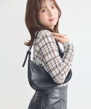 earth music&ecology ハーフムーンアジャスタブルバッグ Black