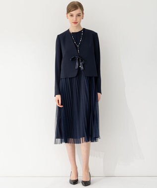 23区 S 【APPLAUDIR】クリアジョーゼット 3WAYコンパクトジャケット ネイビー系