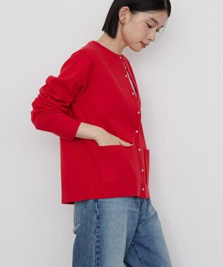 AMERICAN HOLIC バイパチクルーネックニットカーディガン Red