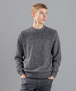 JOSEPH HOMME 【LEON 掲載】シルクバルキーハニカム　クルーネックニット ブラック系