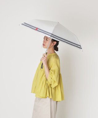 MOONBAT POLO RALPH LAUREN（ポロ ラルフローレン） 晴雨兼用日傘 ボーダー 遮光率100% 遮熱 UV 晴雨兼用 オフホワイト