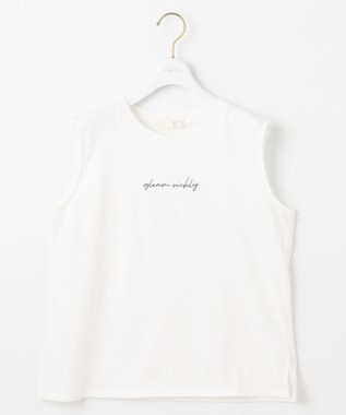 ANY SIS 【洗える】ノースリーブロゴ Tシャツ ホワイト系