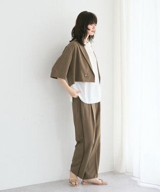 YECCA VECCA パールタックフレンチスリーブブラウス Off White