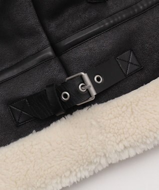 WEGO 【25年秋冬新作】フェイクムートンボアジャケット ブラック