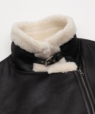 WEGO 【25年秋冬新作】フェイクムートンボアジャケット ブラック